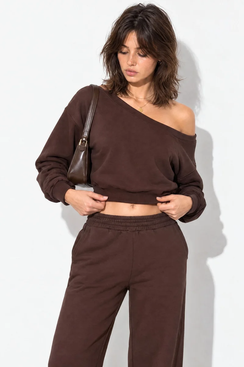 هيكاب Mid-Waist Straight Leg Sweatpants