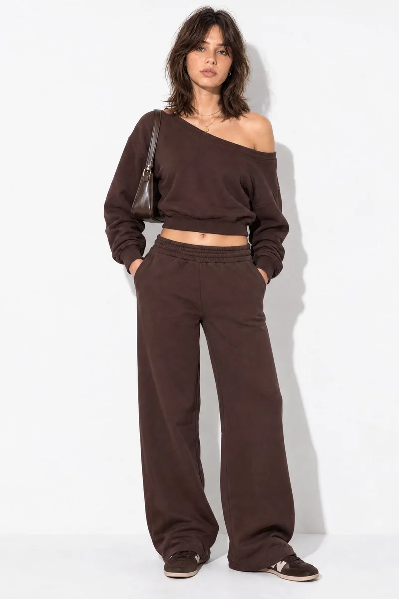 هيكاب Mid-Waist Straight Leg Sweatpants