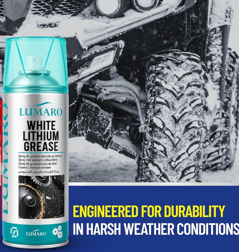 4PCS White Lithium Grease Spray (450ml) Heavy Duty Lubricant for Chains, Bearings, Gears, Hinges, Locks, Sliding Doors, Automotive, Industrial & Household Maintenance Aerosol ERPC-L-4037. - Image 5