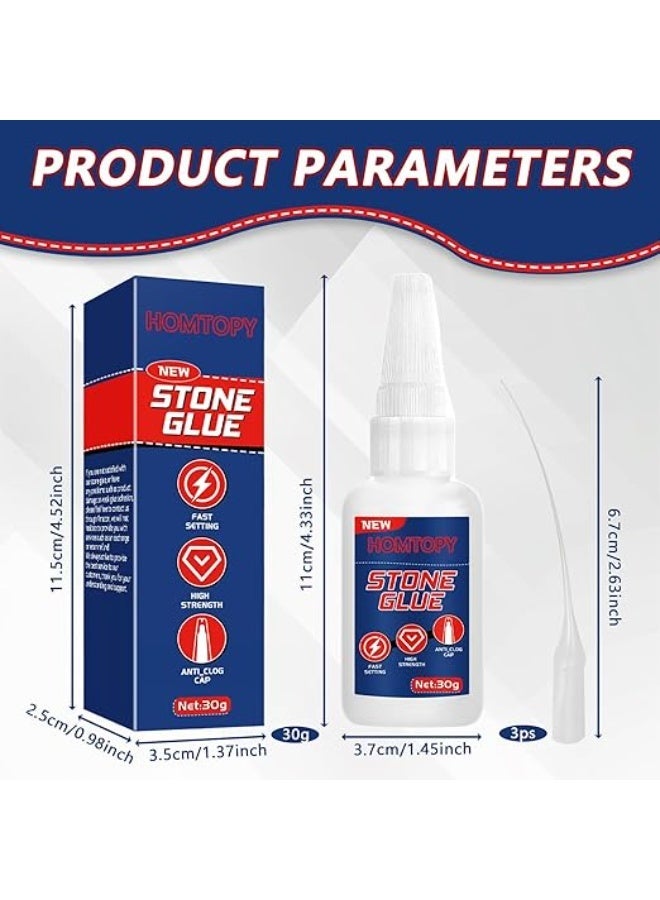 HOMTOPY Plastic Adhesive Extra Strong, 30 g Super Glue Metal, Waterproof Plastic Adhesive, Transparent Metal Adhesive, Extra Strong, for Bonding Metals of All Types - Image 1