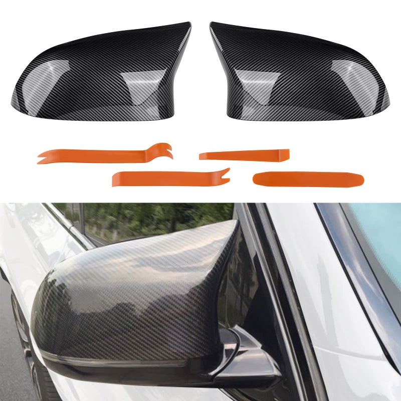 JDMON Replacement for Door Rearview Mirror Cover Cap BMW X3 F25 X4 F26 X5 F15 X6 F16 2014 2015 2016 2017 2018 Side Mirror Cover Cap Trim Carbon Fiber