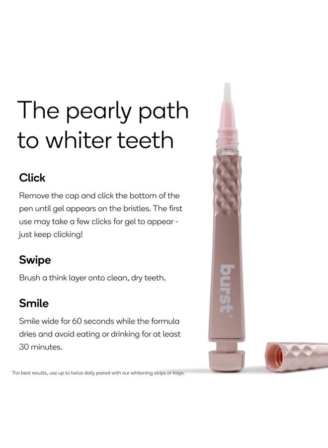BURST Precision Whitening Pen, 9% HP, 45 Whitening Treatments, Enamel Safe, Vegan, Paraben Free, Delicious Flavor, Rose Gold, 1 Count - Image 5