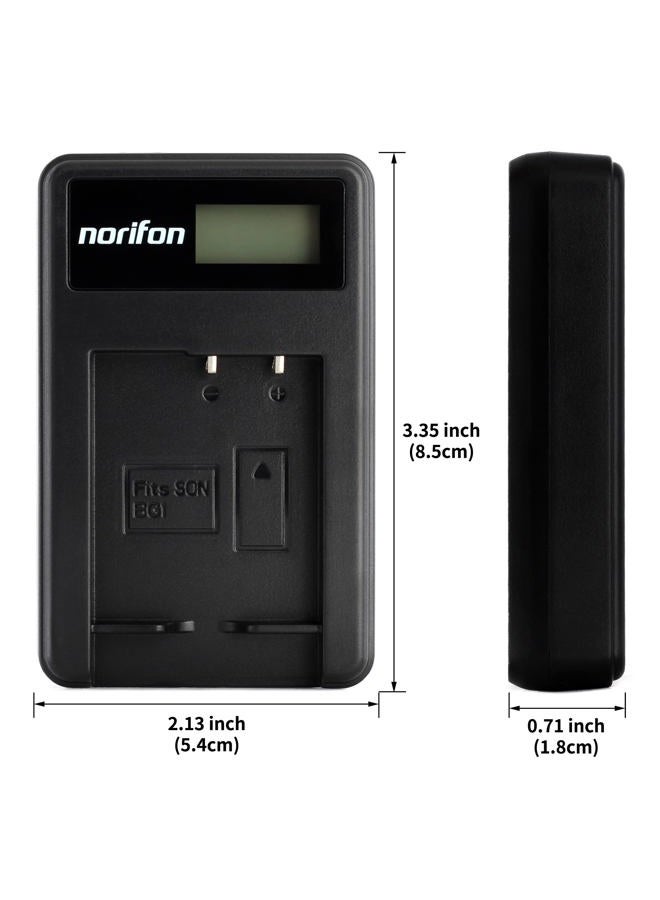 Norifon NP-BG1 LCD USB Charger for Sony Cyber-Shot DSC-H50 DSC-H55 DSC-H70 DSC-H90 DSC-HX30V DSC-HX5V DSC-HX7V DSC-HX9V DSC-W150 DSC-W290 DSC-W230 DSC-W220 DSC-W200-W300 DSC-W50 Camera and More Black - Image 5