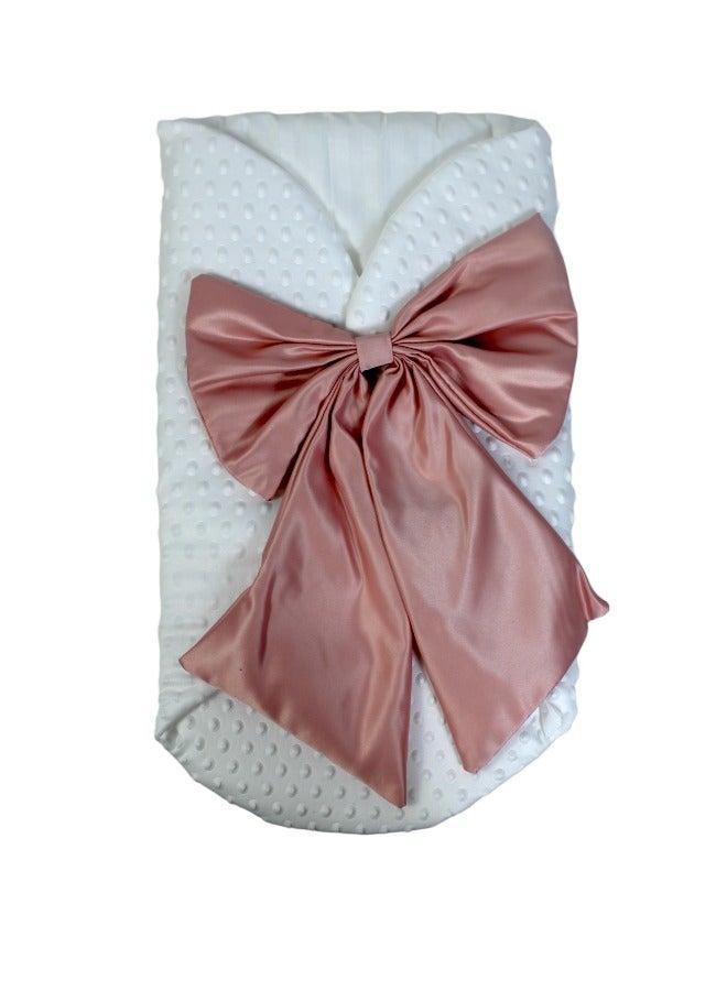 Baby Blanket Swaddle Sleeping Bag With A Bow & Cap for Newborn Easy to Carry - Image 3