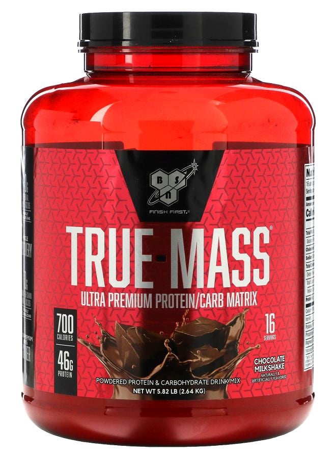 BSN True-Mass بروتين/كربوهيدرات فائق الجودة بنكهة شيكولاتة الحليب 5.82 رطل (2.64 كجم)