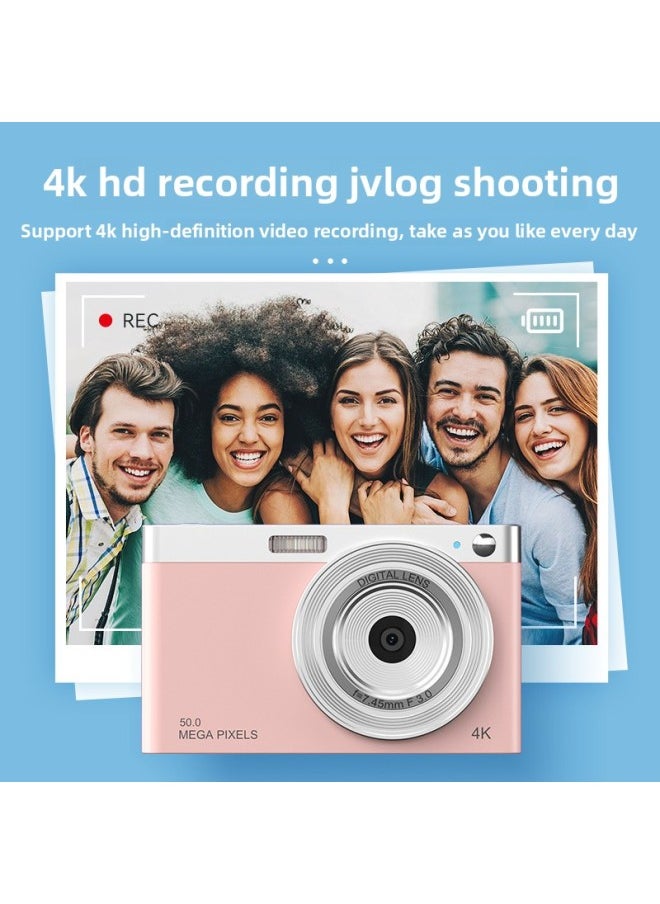 Generic 4K Video Retro VLOG Student Selfie Camera 50 Million Pixel HD Ccd Micro Single Camera Direct Sales-Body Color:Pink  - Image 4