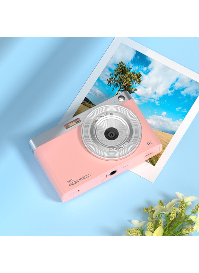 Generic 4K Video Retro VLOG Student Selfie Camera 50 Million Pixel HD Ccd Micro Single Camera Direct Sales-Body Color:Pink  - Image 1