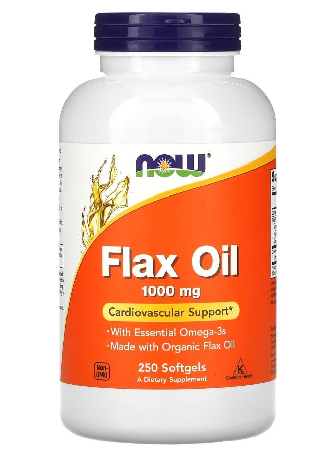 now Flax Oil with Essential Omega-3's 1000 mg 250 Softgels
