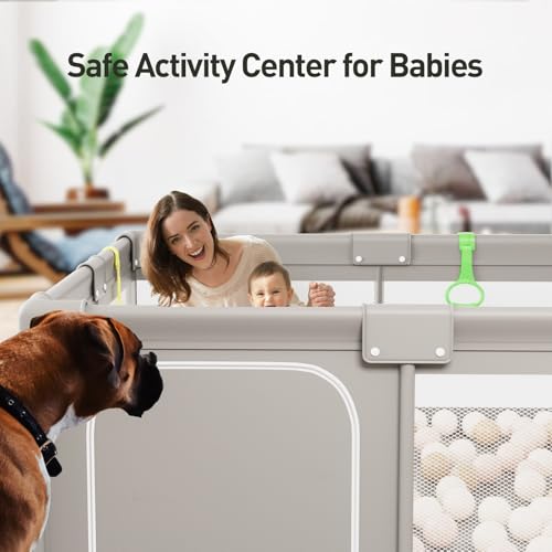 ZEEBABA Baby Playpen, Big Play Pen for Babies(59x59x27inch), Kids Safe Play Center for Babies and Toddlers, Baby Fence Gives Mommy a Break - Image 4