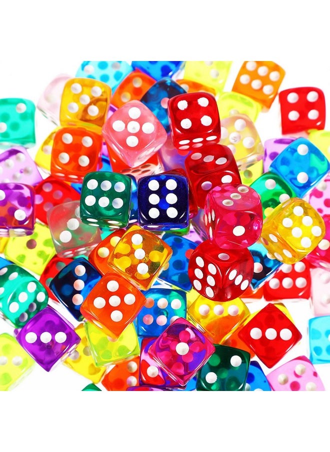 Toyvian 100 Pieces Colorful Dice Classroom Party Bulk Dice Math Games Educational Toys Dice Game Props, Multicolor Dice for Classroom Games and Party Activities  - Image 3