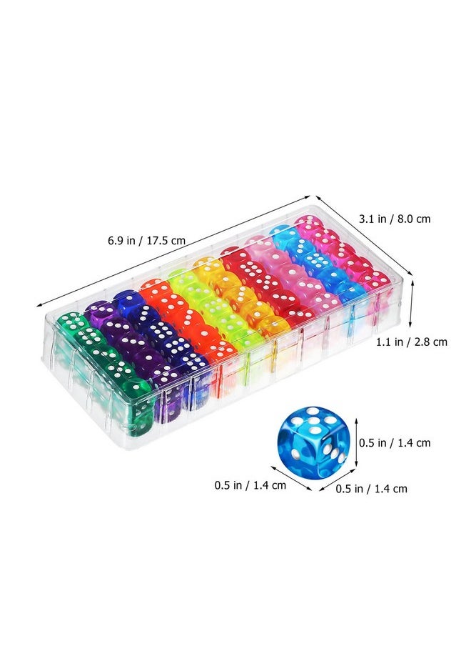 Toyvian 100 Pieces Colorful Dice Classroom Party Bulk Dice Math Games Educational Toys Dice Game Props, Multicolor Dice for Classroom Games and Party Activities  - Image 5