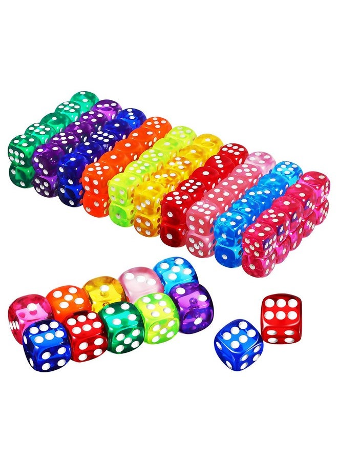 Toyvian 100 Pieces Colorful Dice Classroom Party Bulk Dice Math Games Educational Toys Dice Game Props, Multicolor Dice for Classroom Games and Party Activities  - Image 1