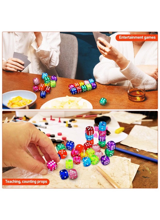 Toyvian 100 Pieces Colorful Dice Classroom Party Bulk Dice Math Games Educational Toys Dice Game Props, Multicolor Dice for Classroom Games and Party Activities  - Image 4