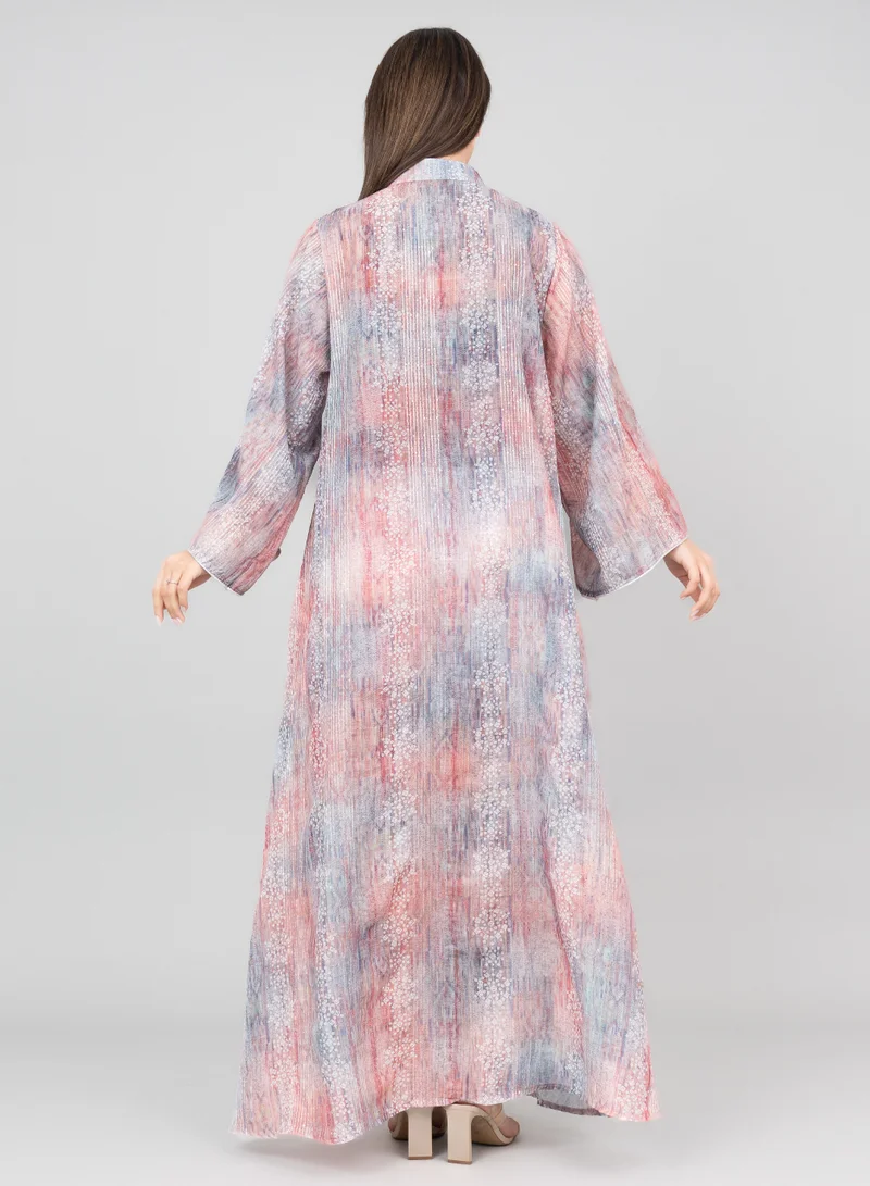 IKKXA Petal Grace Embroidered Jalabiya IK3004 Red
