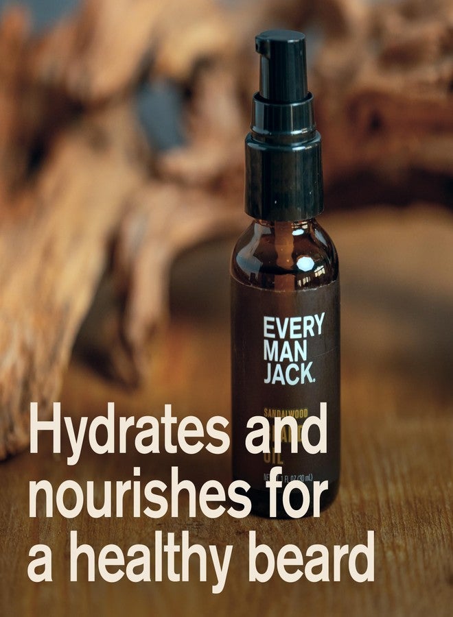 Every Man Jack Sandalwood Beard Oil - Moisturize & Soften Your Beard - Relieve Itch and Flakes - Made w/Naturally Derived Ingredients like Vitamin E, Argan Oil, and Borage Oil - 1 oz - 2 Pack - Image 2