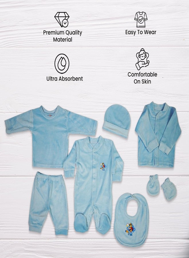 aRIC Clothing set for Baby Boy & Girl |1 Nightsuit |1 top & Bottom |1 Pair Mitten |1 Bib |1 Cap |1 Jacket (Pack of 7 Item) (Yellow, 0) - Image 2