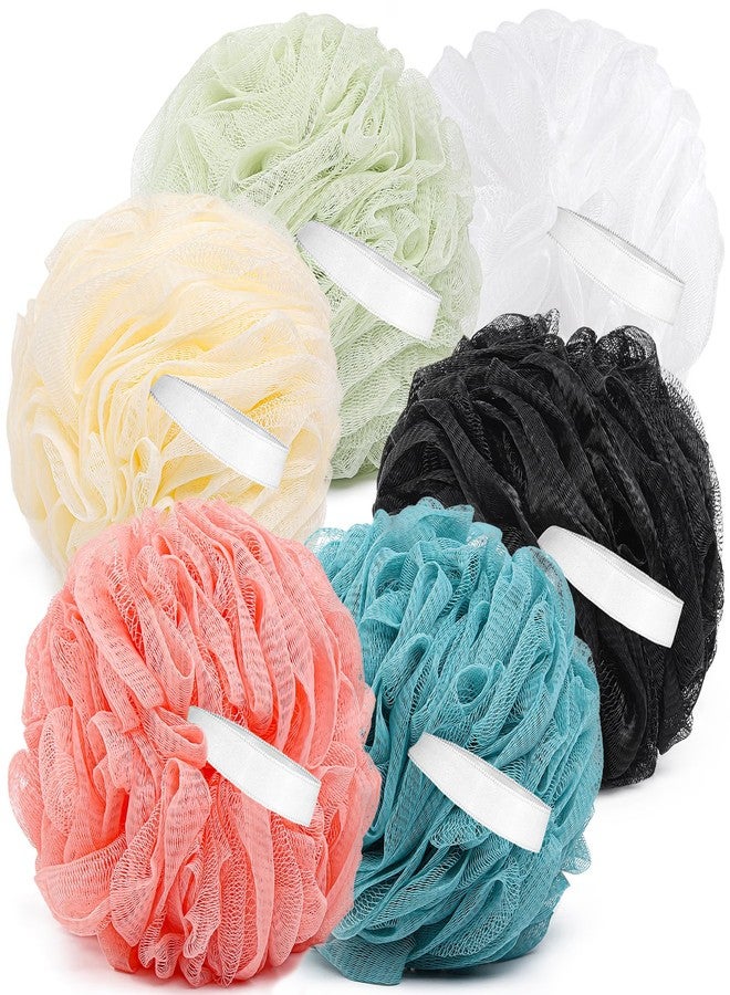 Ohlove 6 Pack Bath Sponge, 100g/pc XXL Large Mesh Pouf Shower Loofah Exfoliating Body Scrubber Shower Scrunchies - Image 1