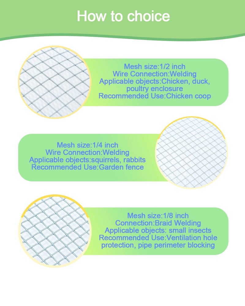vensovo Hardware Cloth 8in x 10ft 1/8 Inch 27 Gauge, Hot-Dipped Galvanized Welded Wire Mesh, Low Carbon Steel, Animal Cage Wire Netting, Garden Wire Mesh - Image 4
