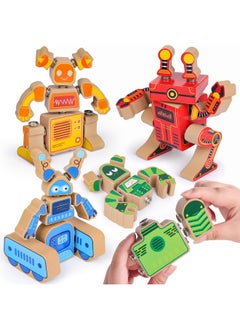 Coogam Coogam Fine Motor Building Robot Blocks for 3 4 5 Years Old Kids, Wooden Snap Together Robot Builders, STEM Take Apart Robot Playset, Educational Learning Toy Gift for Boys Girls  - Image 1