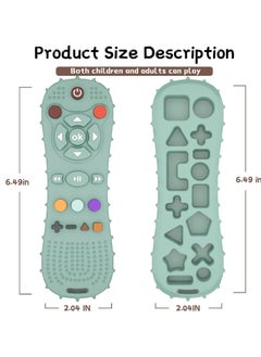 Excefore Soft Chew Toys with TV Remote Control Shape Early Educational Sensory Toy Teething Relief and Soothe Sore Gum Infant Teether for 3-6 Months Green  - Image 4