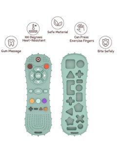 Excefore Soft Chew Toys with TV Remote Control Shape Early Educational Sensory Toy Teething Relief and Soothe Sore Gum Infant Teether for 3-6 Months Green  - Image 3