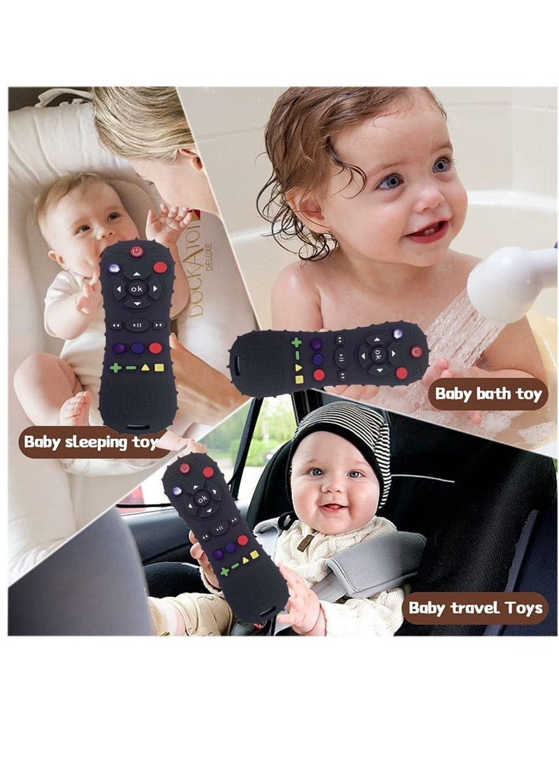 Excefore - Soft Chew Toys with TV Remote Control Shape Early Educational Sensory Toy Teething Relief and Soothe Sore Gum Infant Teether for 3-6 Months Green - Image 1