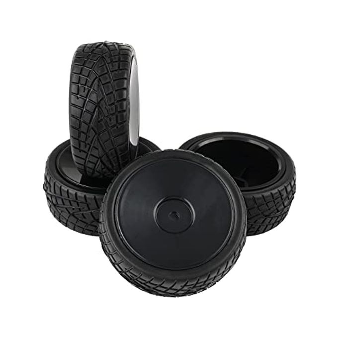 Rowiz 4PCS 1:10 On Road RC Tires 12mm Hub Wheel Rims Concentric Hard Dish for Touring Racing Cars, Black - Image 5