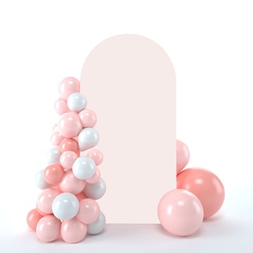 bricia Wedding Arch Backdrop Stand Cover, 7.2FT Double Sided Stretchy Arch Cover Fitted Wedding Birthday Party Banquet Decoration (Blush Pink 86.4''Lx48''W) - Image 1