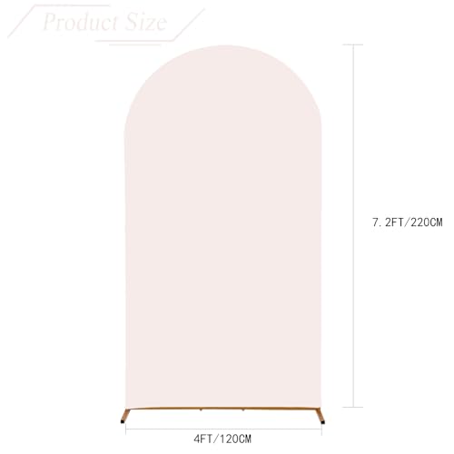 bricia Wedding Arch Backdrop Stand Cover, 7.2FT Double Sided Stretchy Arch Cover Fitted Wedding Birthday Party Banquet Decoration (Blush Pink 86.4''Lx48''W) - Image 2