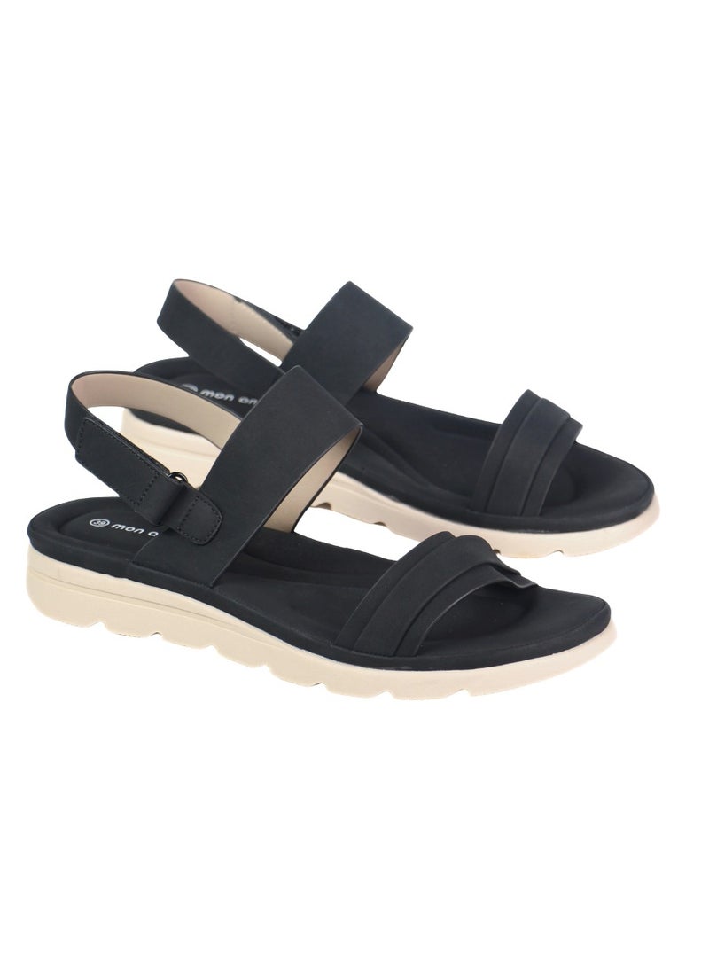 Mon Ami Women’s Comfortable Open Toe Sandals with Adjustable Strap | Lightweight Slip-On Walking Flats with Soft Cushioned Sole | Casual Summer Footwear for Travel, Beach & Everyday Comfort - Image 3