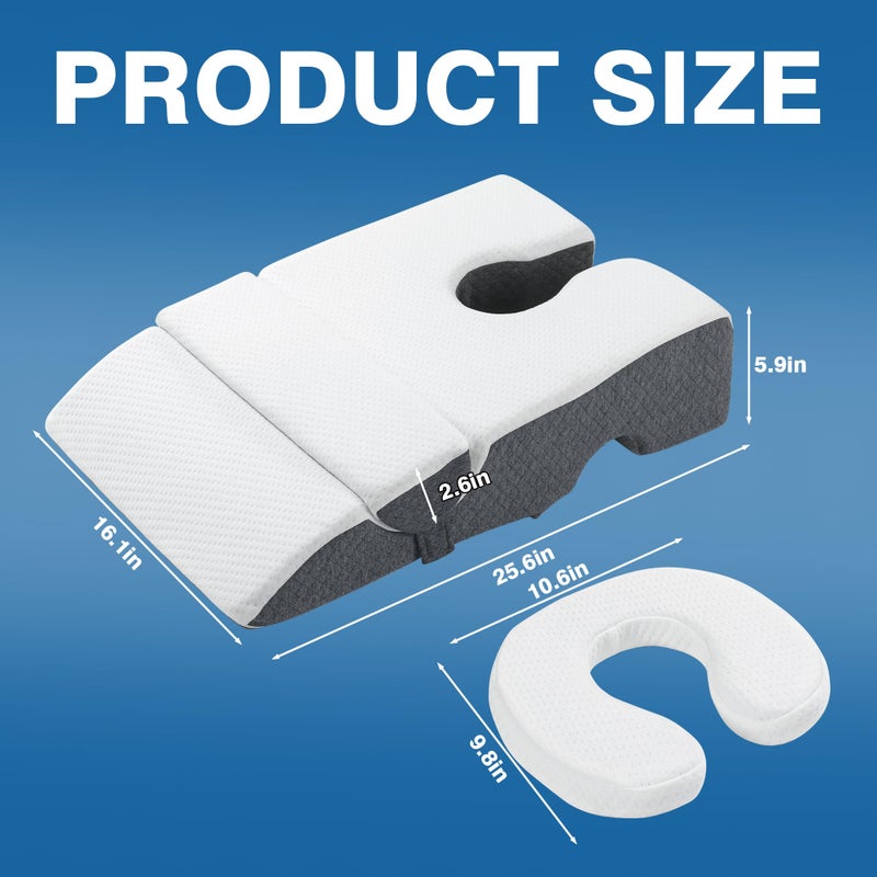 Face Down Pillow for Massage, Memory Foam Breast Pillow for Massage, Stomach Sleeping Pillow with Non-Slip Bottom for Eye Surgery Recovery, BBL, GERD - Image 3
