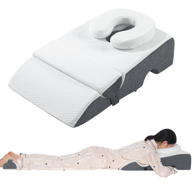 Face Down Pillow for Massage, Memory Foam Breast Pillow for Massage, Stomach Sleeping Pillow with Non-Slip Bottom for Eye Surgery Recovery, BBL, GERD - Image 1