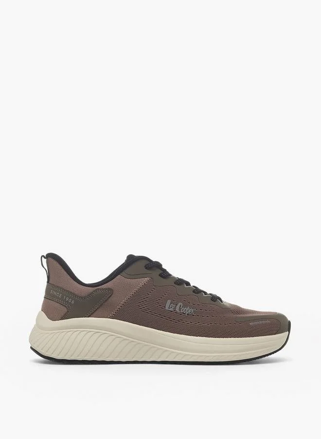 Men Textured Lace-Up Ankle Sneakers