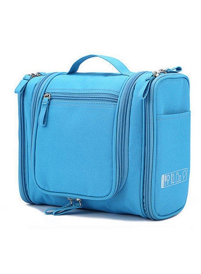 Asier Multifunction Unisex Zipper Toiletry Bag Travel Organizer Hanger Storage Waterproof Makeup Pouch Cosmetic Case (Sky Blue) - Image 1