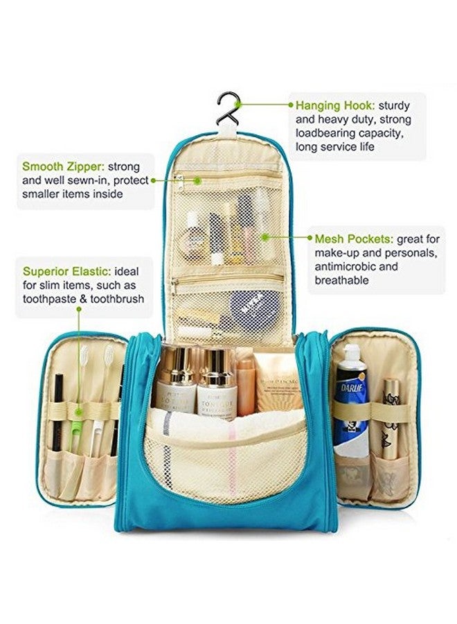 Asier Multifunction Unisex Zipper Toiletry Bag Travel Organizer Hanger Storage Waterproof Makeup Pouch Cosmetic Case (Sky Blue) - Image 3