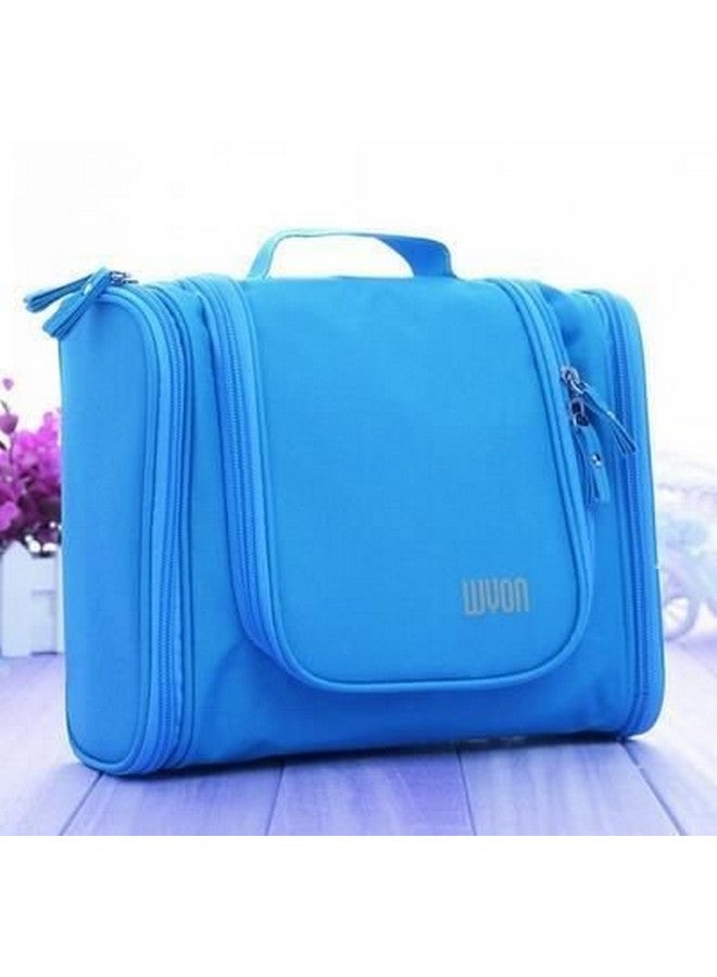 Asier Multifunction Unisex Zipper Toiletry Bag Travel Organizer Hanger Storage Waterproof Makeup Pouch Cosmetic Case (Sky Blue) - Image 2