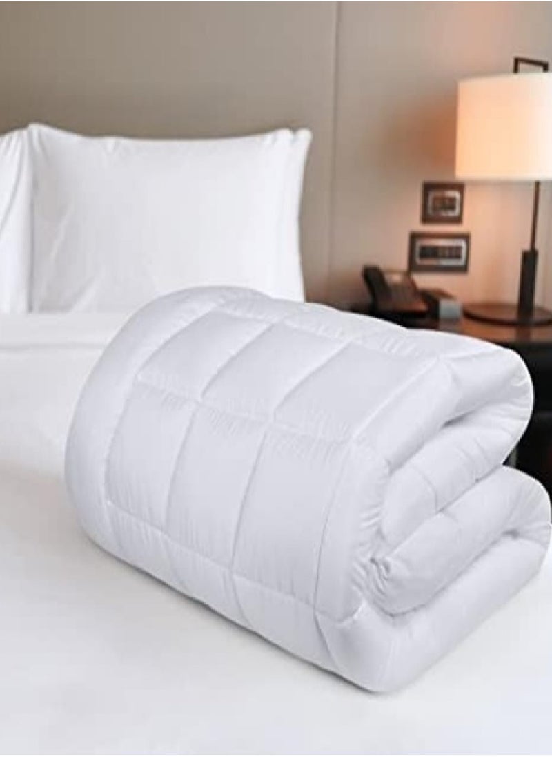 Asraar - Premium 10 cm Thick Cotton Mattress Topper with Soft Cotton Filling - Breathable Bed Pad with Fitted Corner Edges - Enhances Comfort and Support for Better Sleep - Soft Fluffy Mattress Protector for Back Pain Relief, Deep Pocket Mattress Cover, Size - 200 x 160 cm White - Image 1