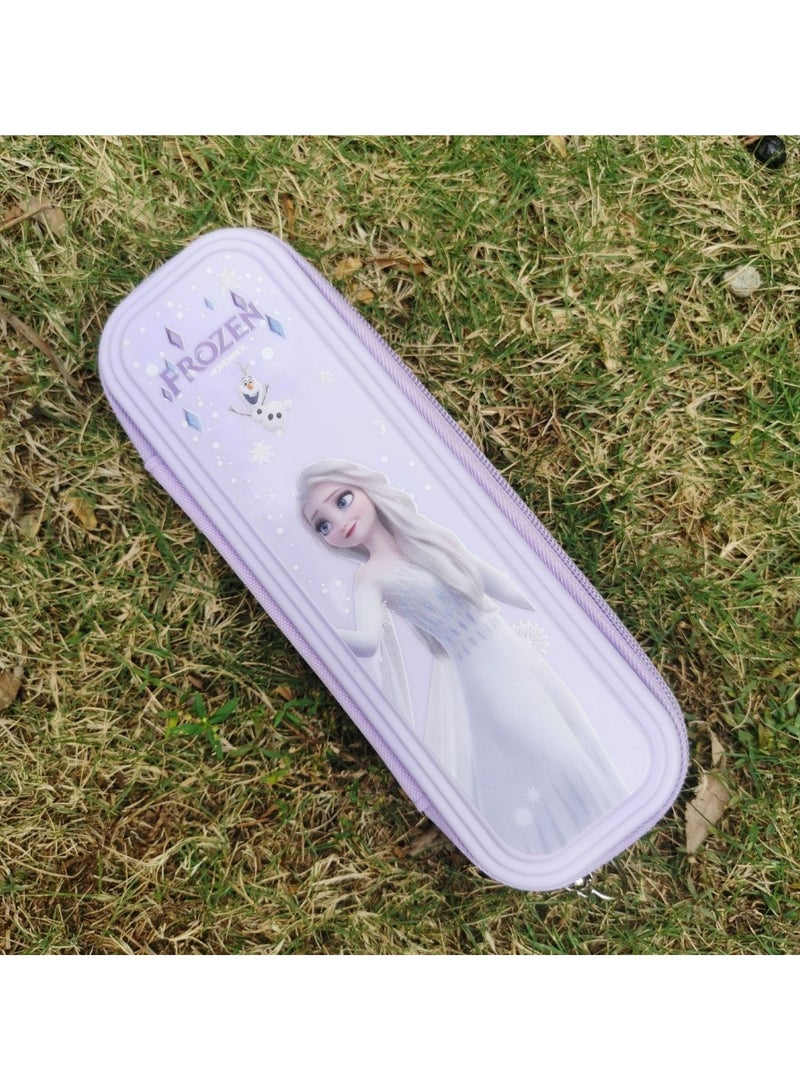 Huitich Frozen Cartoon Pencil Case Large Capacity Zippered Stationery Organizer - Image 5