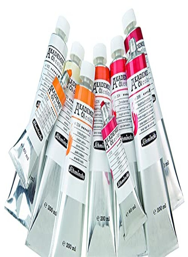 Schmincke - AKADEMIE® Oil, basic assortment 8 x 20 ml tubes, 79 108 097, fine artists' oil colors, brilliant colors, highest light fastness, oil painting, oil color set - Image 4