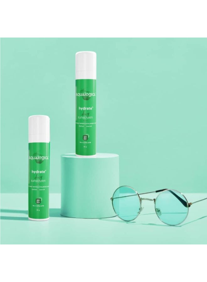 أكوالوجيكا واقي شمس أكوالوجيكا هيدرات+ ديوي بعامل حماية من الشمس ٥٠ PA+++، ٥٠ غرام | حماية من الأشعة فوق البنفسجية الطويلة والمتوسطة والزرقاء، للرجال والنساء | للبشرة الدهنية والمختلطة والجافة | خالٍ من العطور - Image 2