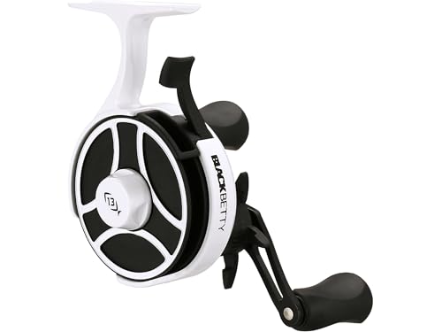 13 FISHING - Freefall Ghost - Inline Ice Fishing Reel - 2.5:1 Gear Ratio - Left Hand Retrieve - BBFFGW2.5-LH - Image 1