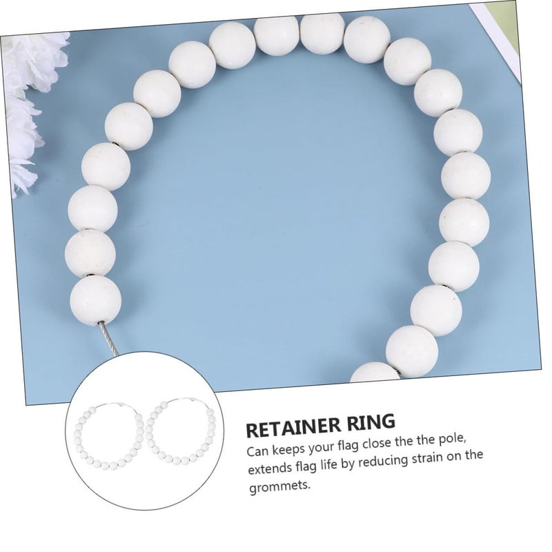 2Pcs Flagpole Retainer Rings with 2cm Counterweight Beads Keep Flag Close to Pole - Image 4