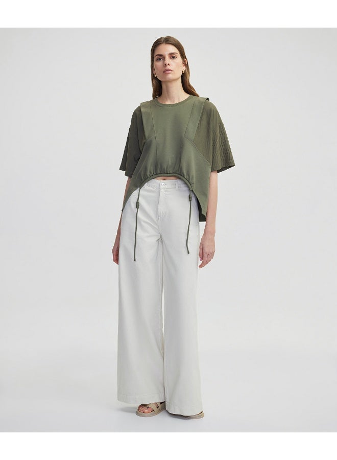 Ipekyol Draped Mixed T-Shirt  - Image 4