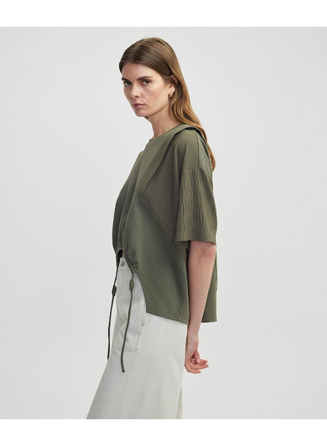 Ipekyol Draped Mixed T-Shirt  - Image 5