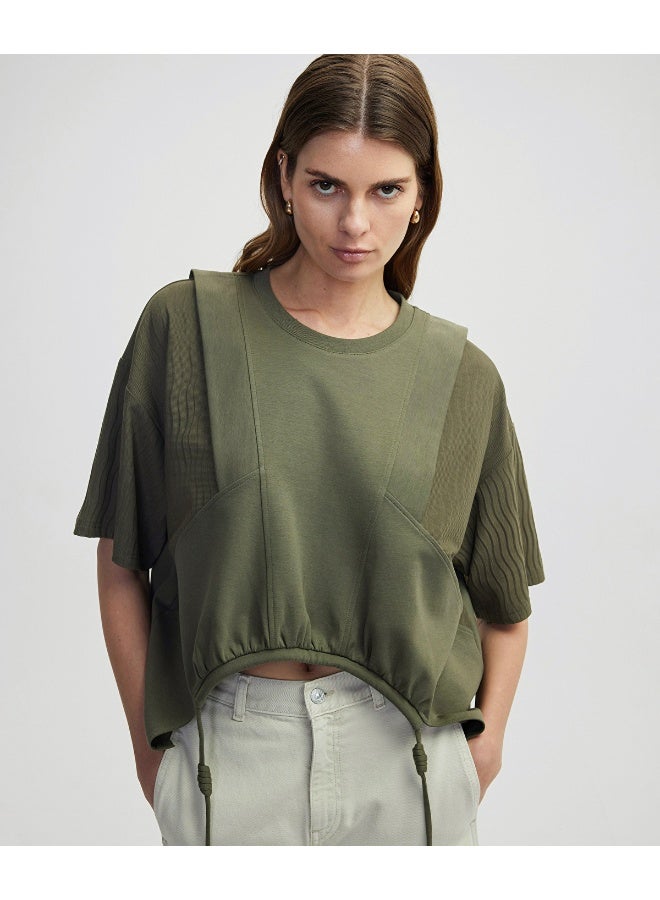 Ipekyol Draped Mixed T-Shirt  - Image 3