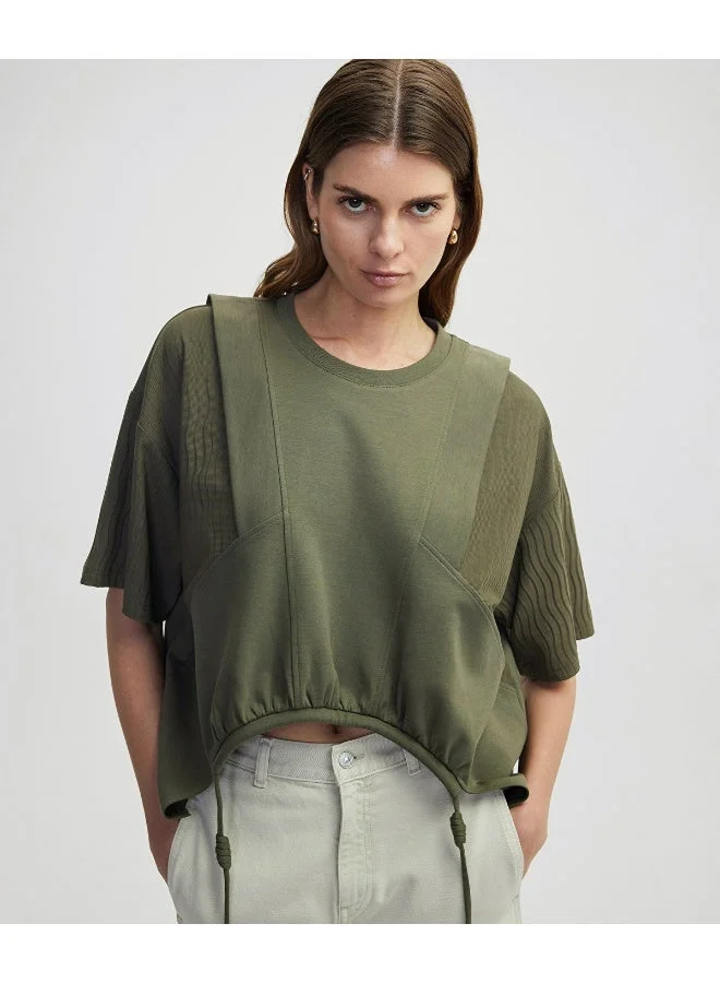 Ipekyol Draped Mixed T-Shirt