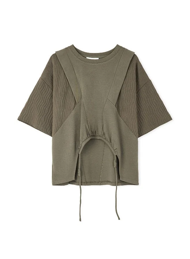 Ipekyol Draped Mixed T-Shirt