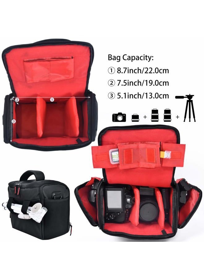 FOSOTO Camera Case Bag Compatible for Nikon D3300 D3400 D5300 D5500 D5600 D7200 D7100 D500 D90 D60 D750 D810 D610,Canon EOS Rebel T5i T6 T7i XT SL1 T3i T4 70D 80D 5D Mark 6D 7D,Sony a99II SLR Camera - Image 2