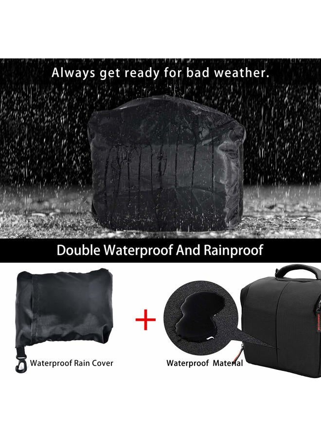 FOSOTO Camera Case Bag Compatible for Nikon D3300 D3400 D5300 D5500 D5600 D7200 D7100 D500 D90 D60 D750 D810 D610,Canon EOS Rebel T5i T6 T7i XT SL1 T3i T4 70D 80D 5D Mark 6D 7D,Sony a99II SLR Camera - Image 4