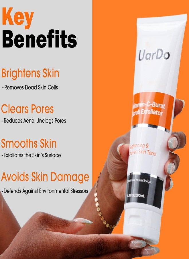 Uardo Vitamin-C-Burst Scrub Exfoliator 8.8 Fl Oz/ 260ml - usn109 | For Dull & Rough Skin Type | Radiant Glow | Smoothing | For Women and Men - Image 3
